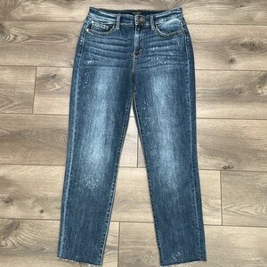 Judy Blue Boyfriend High Rise Stretch Crop Ankle Jeans Blue Size 28‎